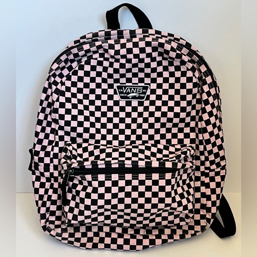 Vans large black and pink checkered bag